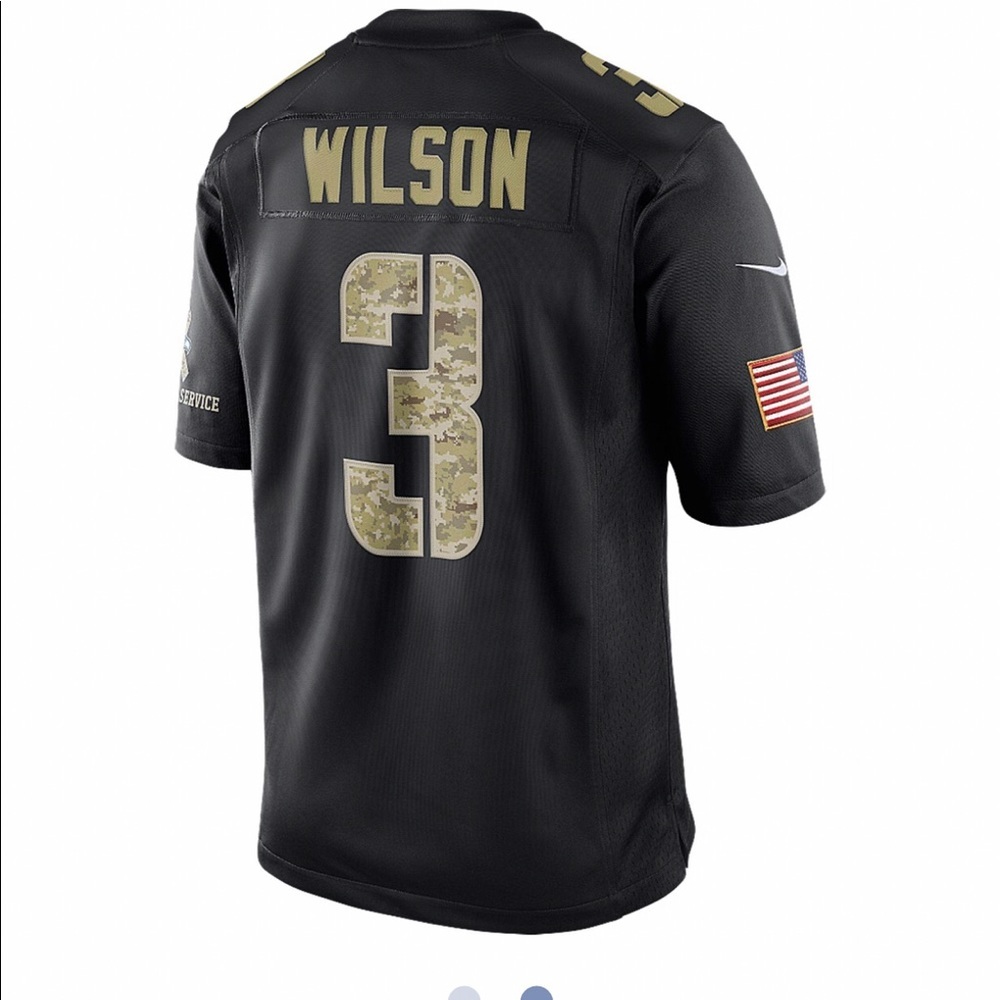 🏈RARE Seahawks - Wilson Stitched Salute to Service Jersey